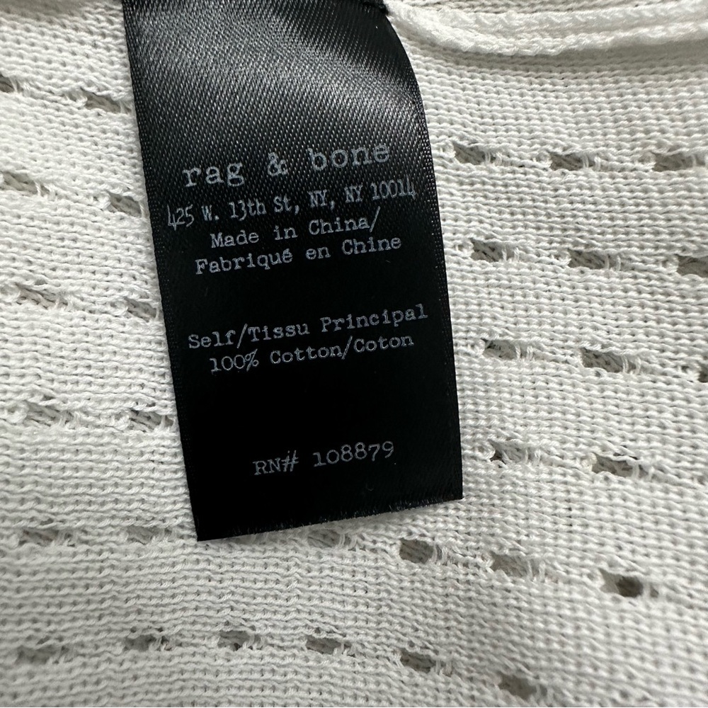 Rag & Bone White Split Back Pullover Sweater Aria… - image 5